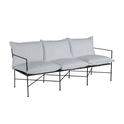 Italia 77.13" Wide Outdoor Patio Sofa with Cushions