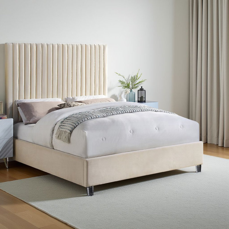 Upholstered Platform Bed, King