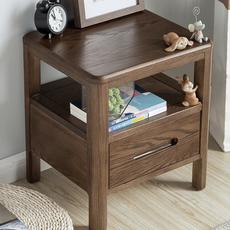 Mulcahy 45cm W Solid Wood Bedside Table