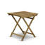 Ensemble de table bistro 3 pièces pour patio comprenant une table basse carrée d'extérieur en bois d'acacia et 2 chaises à accoudoirs pliantes, huile naturelle