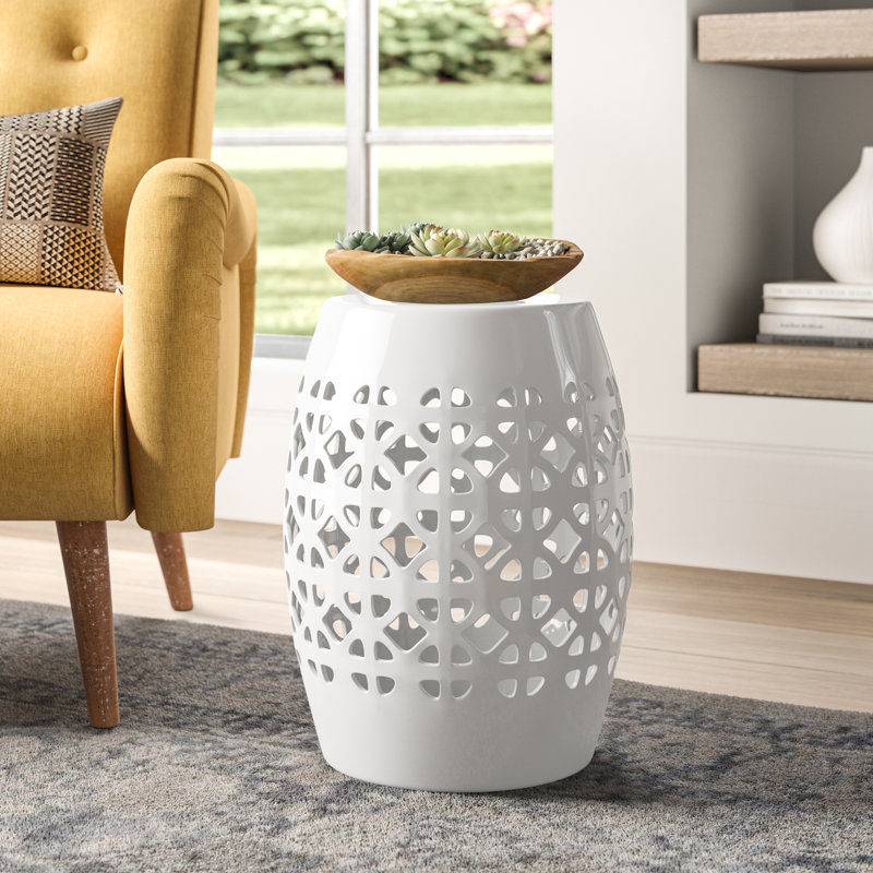 Tabouret de jardin Eufaula, Blanc