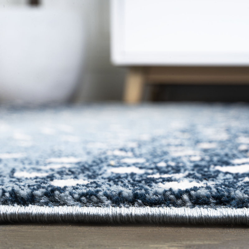 Tapis bleu / crème Lindhaus, Rectangulaire 3 pi x 5 pi