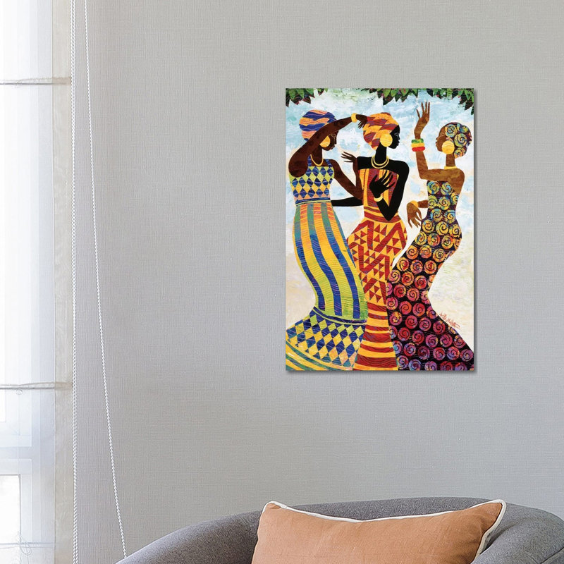 Celebration by Keith Mallett - Painting on Canvas, 66.04 cm H x 45.72 cm W, Black Framed Canvas