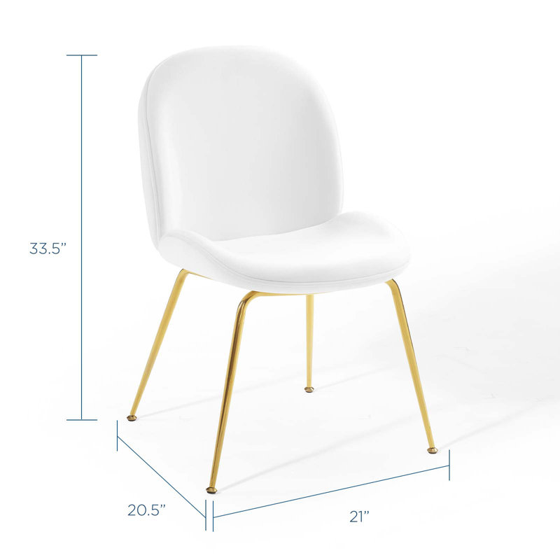 Chaise de salle à manger Scoop Gold, Blanc