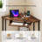 Sadie-Rose Corner Metal Base Computer Desk with Power Outlet