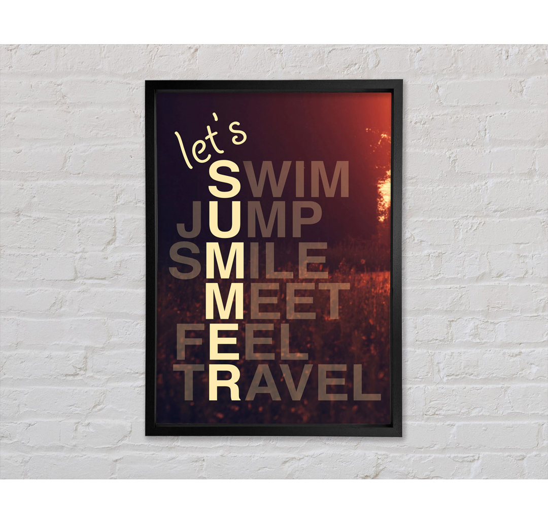 Let's Summer 1 - Einzelner Bilderrahmen Typografie auf Leinwand