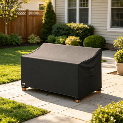 Housse pour canapé de patio imperméable 900D robuste, housse de canapé d'extérieur avec protection contre les rayons UV et l'humidité, pour canapés de l 60 po x P 37 po x H 35 po, noir