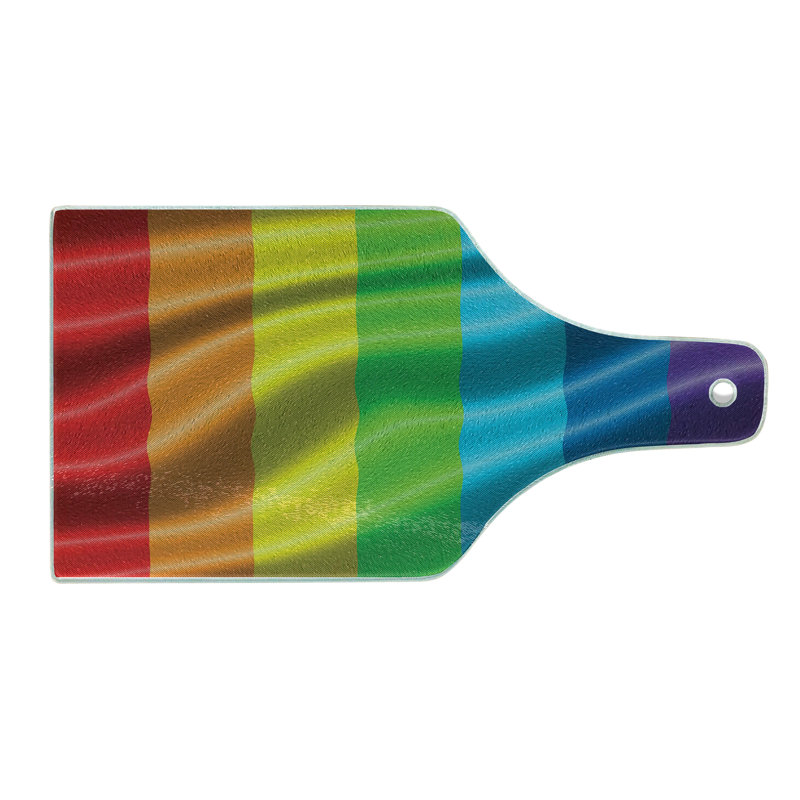 Ambesonne Rainbow Tempered Glass Cutting Board Pride Flag Inspired Design Multicolor