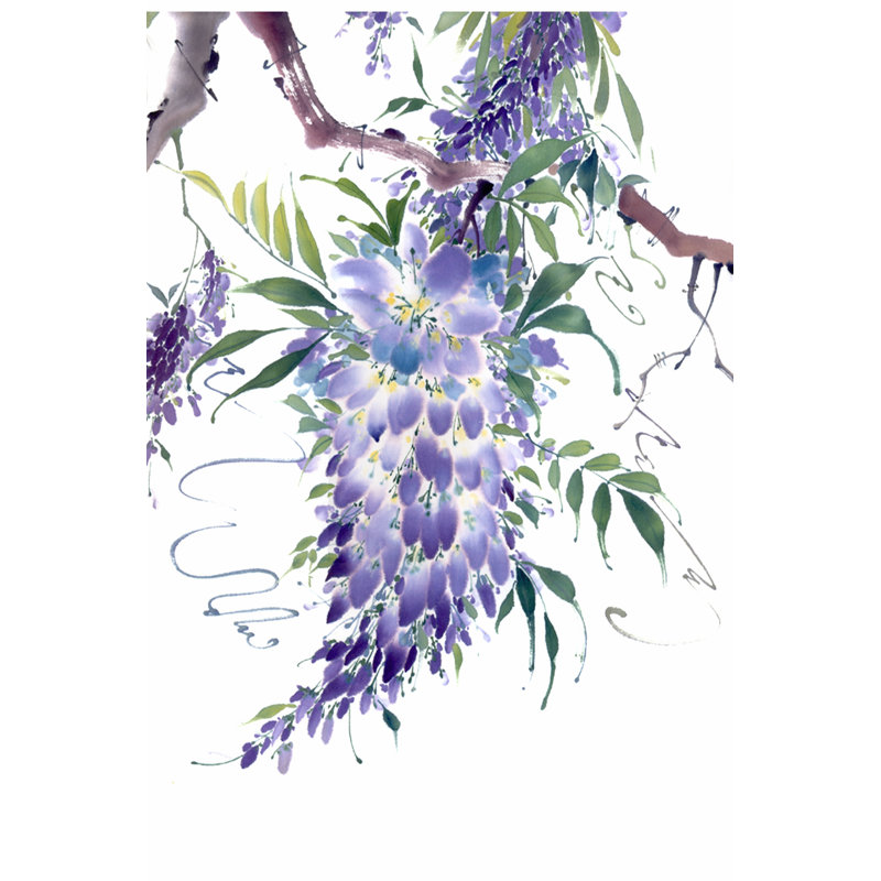 Wisteria Garden II - Wrapped Canvas Painting, 46cm H x 30cm W x 3.8cm D