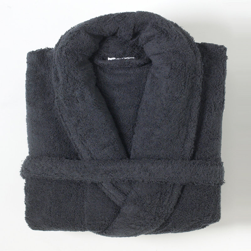 Deidrich Gender Neutral Above Knee Bathrobe with Pockets, Grey