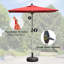 Parasol de patio rectangulaire à manivelle, rouge brique (base non incluse)