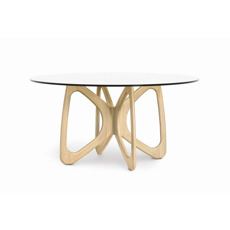 Table à manger ronde Butterfly, H 30 po x L 60 po x l 60 po, Chêne naturel