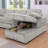 Sleeper Sectional Sofa with Pull-Out Bed, Storage Armrest, Right-Facing Storage Chaise-722825824