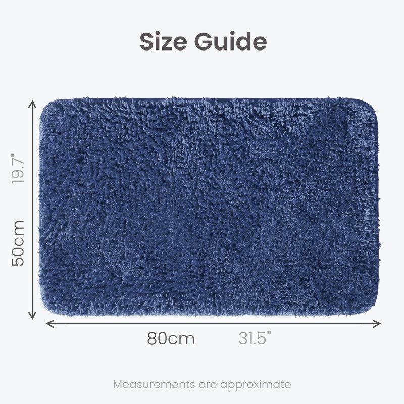 Jordan Microfibre Non Slip Bath Mat, Mid Blue