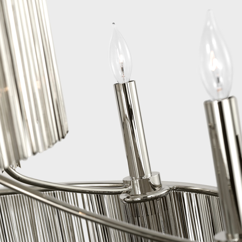 Sutton 50" Three Tier Chandelier, Polished Nickel
