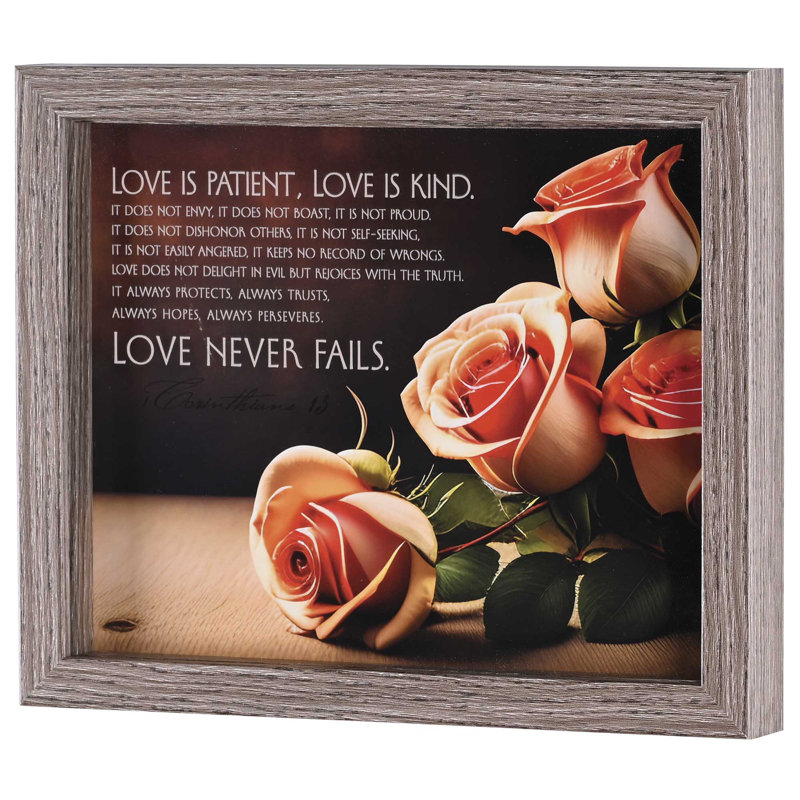 Art encadré «Love Never Fails» 10 x 8