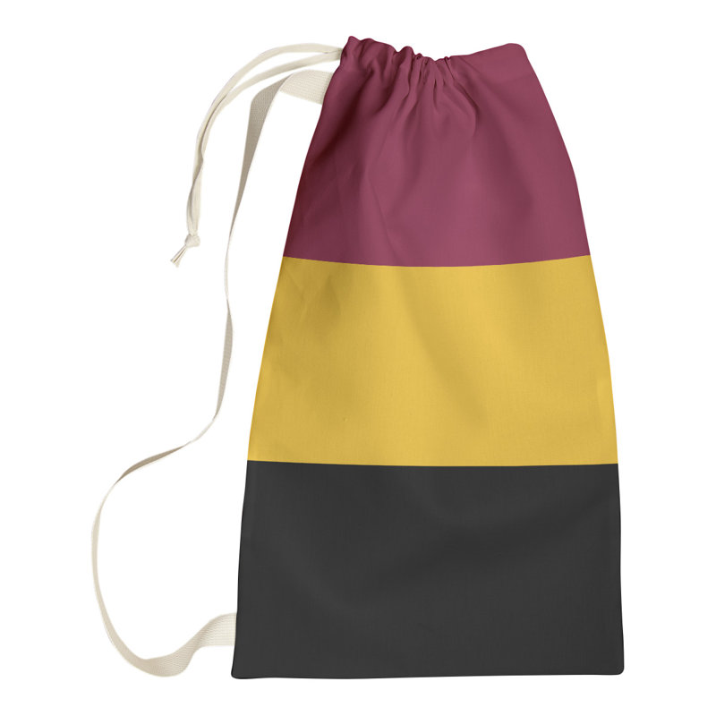 Fabric Laundry Bag with Handles, Medium (36" H x 28" W x 1.5" D), Pittsburgh Maroon/Yellow/Black
