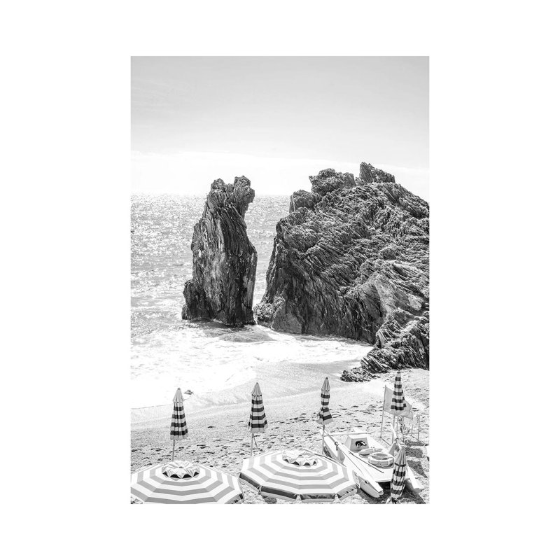 Cinque Terre In Black & White - Wrapped Canvas Print, 20.32 cm H x 30.48 cm W