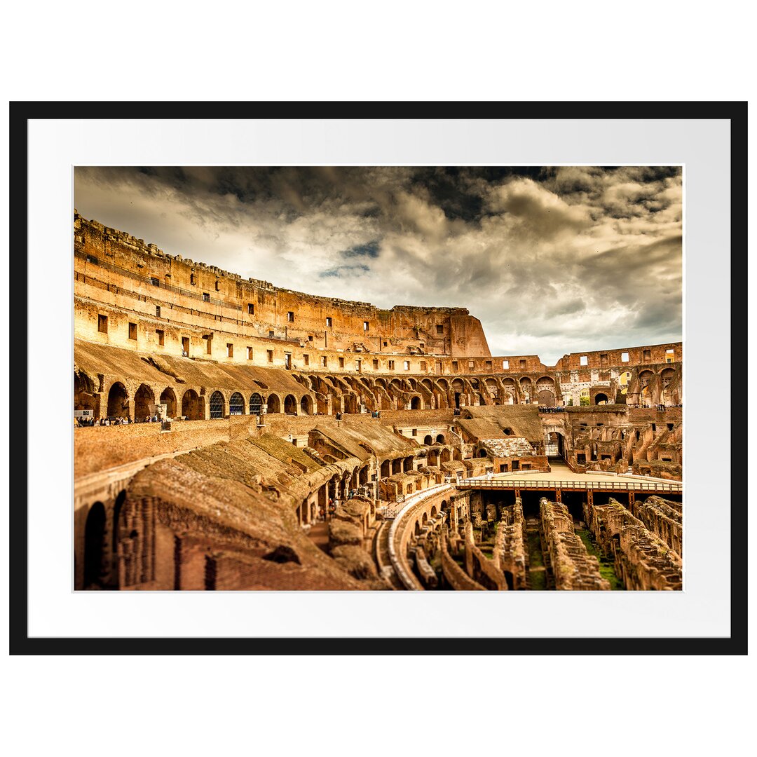 Gerahmtes Poster Colloseum in Rom von innen