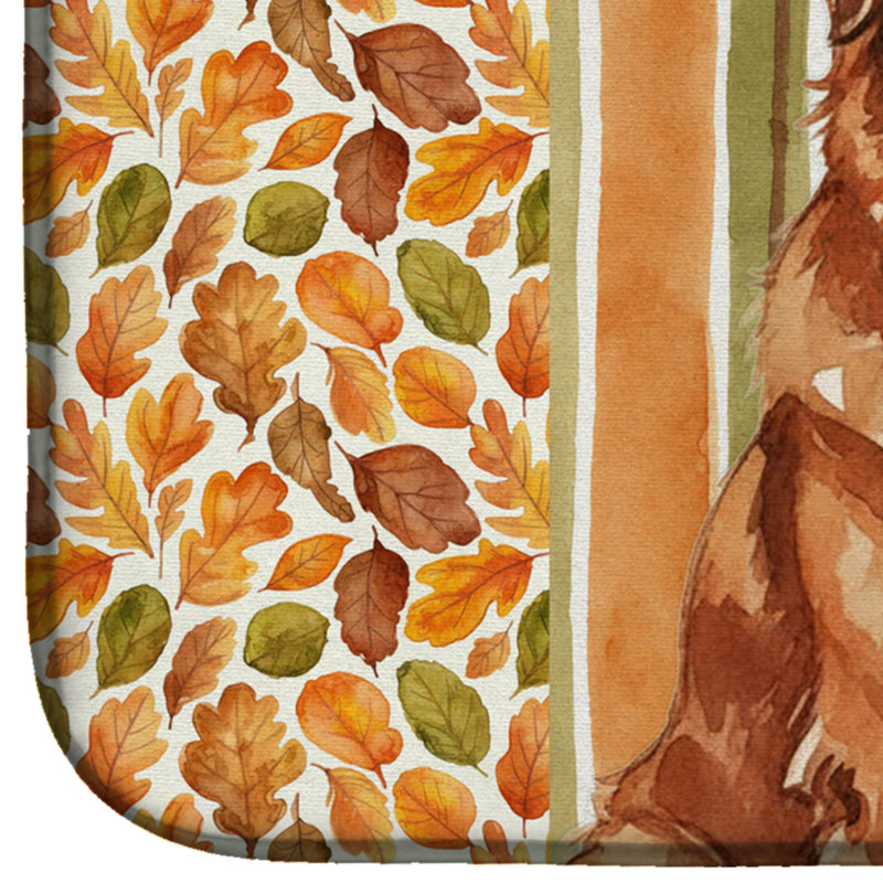 Reddish Brown Great Pyrenees Heirloom Fall Dish Drying Mat