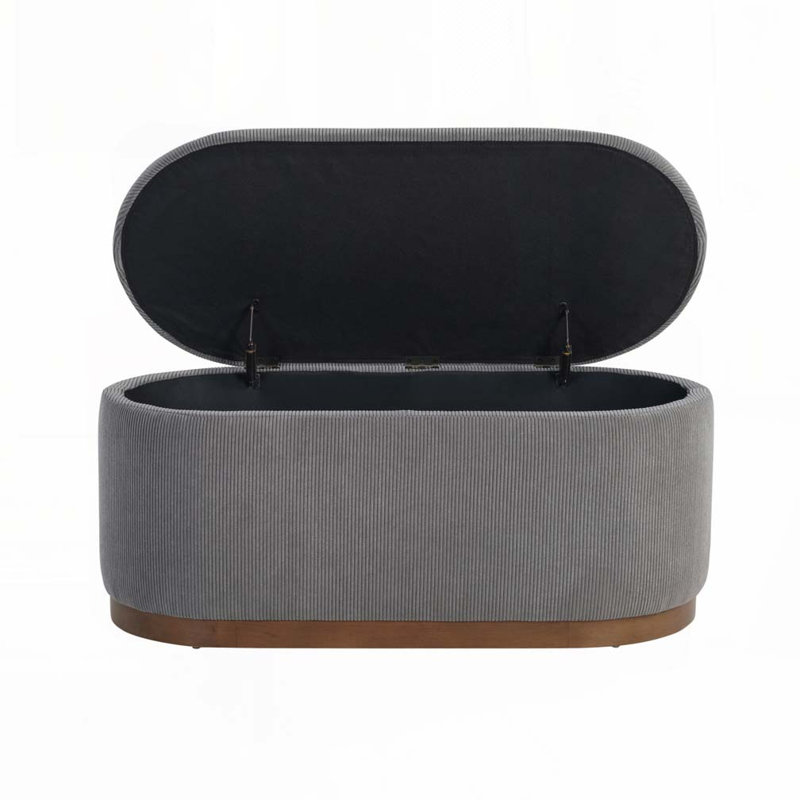 Banc de rangement en velours côtelé Corduroy
