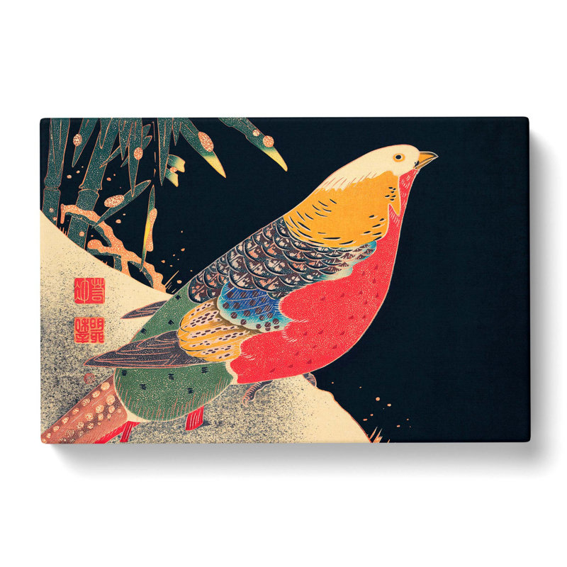 Golden Pheasant in the Snow by Ito Jakuchu - Wrapped Canvas Painting Print, 60cm H x 91cm W x 3cm D