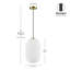 Luminaire suspendu 1 lumière avec abat-jour en verre opale nervuré-107130853