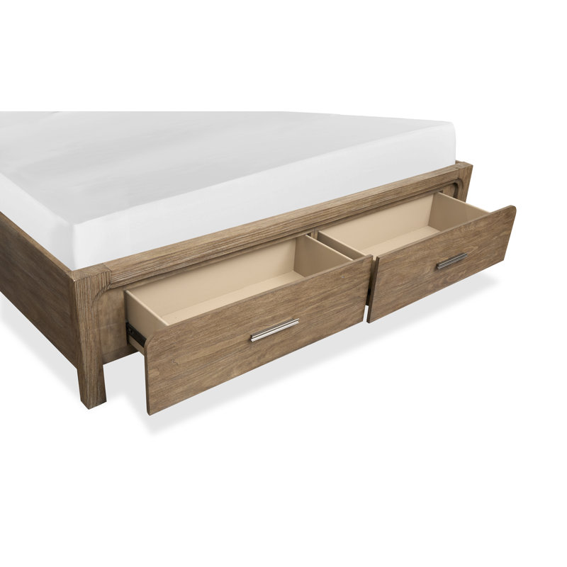 Très grand lit avec panneau de rangement Hien, 2 pièces : Lit, table de chevet, Très grand