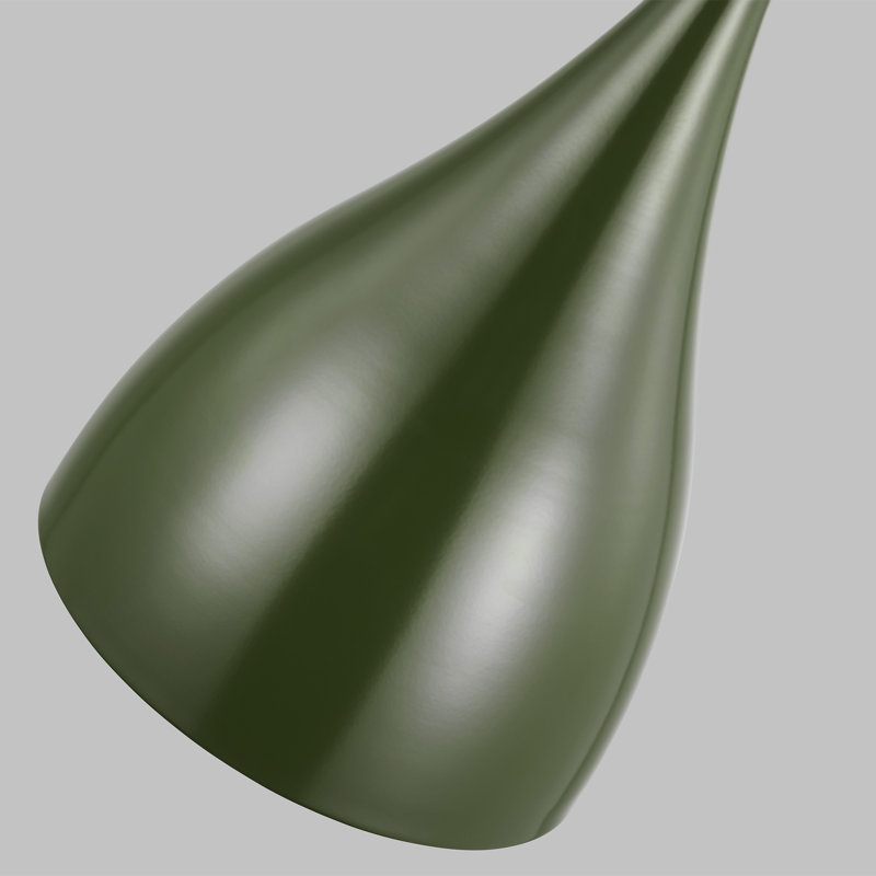 Luminaire suspendu conique à 1 lumière Ayer, H 147 po x l 9 po x P 9 po, Olive