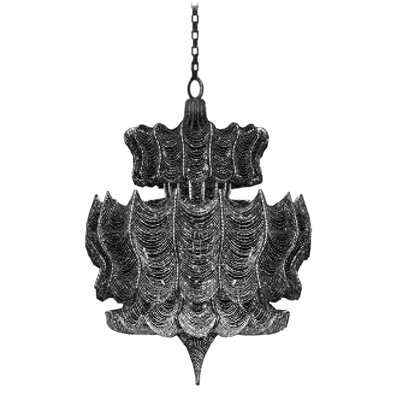 Lustre clair en laiton et poire en cristal Aladin