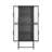Benvolio 65.35-inch Black Four Door Metal Storage Cabinet with Fluted Clear Doors