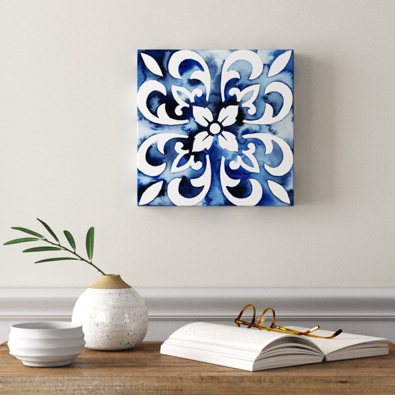 Cobalt Tile II by Grace Popp - Wrapped Canvas Print, 30cm H x 30cm W