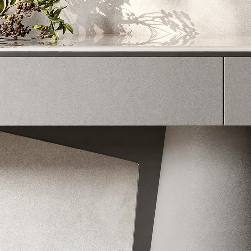 Console Modern Minimalist Luxury Art, Gris foncé, H 33,46 po x l 39,37 po x P 13,78 po