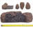 9-Pieces Ceramic Realistic Wood Log Set Pine Wood Style Stackable Gas Heat