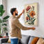 Carnation Bloom Study Botanical - Wrapped Canvas-805218999-805219000