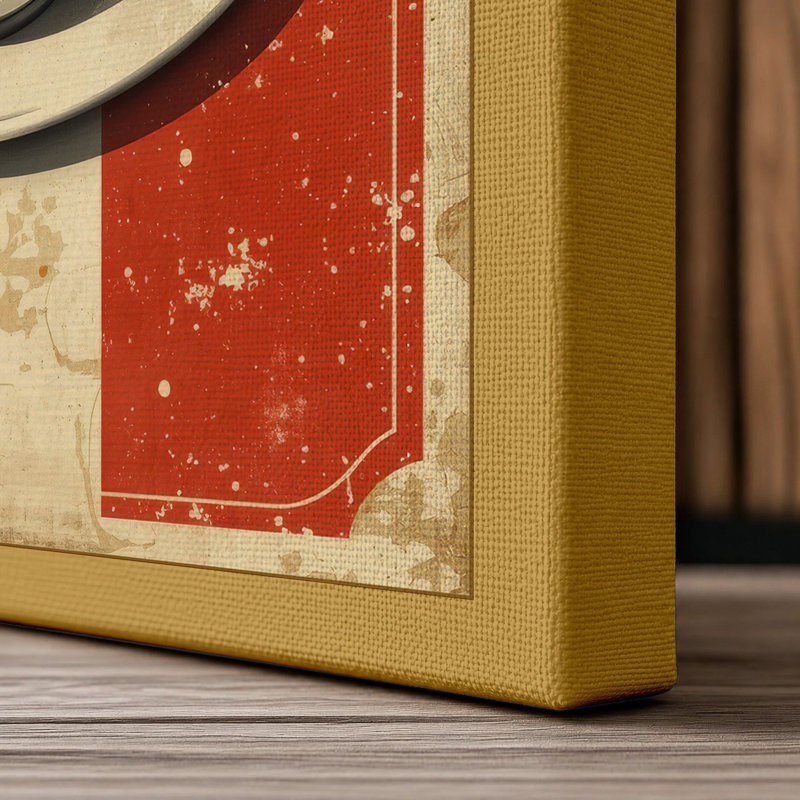 Italian Coffee Retro - Wrapped Canvas, 36x24 - 91.4 x 61.0 cm, Ochre Border