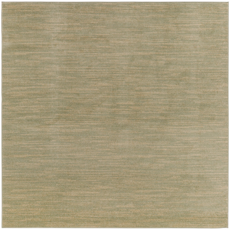 Nourison Essentials Green/Gold Indoor/Outdoor Area Rug, Square 7'