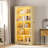 65" 5-Tier Office Storage Cabinet, Glass Display Cabinet With Three-Color Led Strip And Sensor-269917141