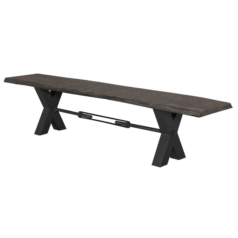 Iron Label Bench, H46 x W200 x D38cm, Black