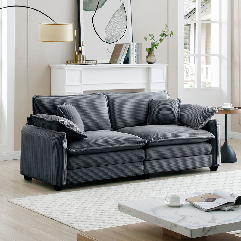 Canapé avec 2 coussins 4 places, H 33,85 po x l 81 po x P 34,25 po, 2