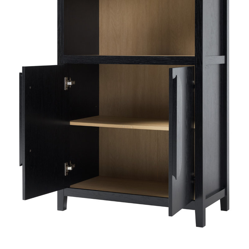 Bibliothèque moderne avec cabinet de rangement H 76 "x l 30" Sitarski, Noir