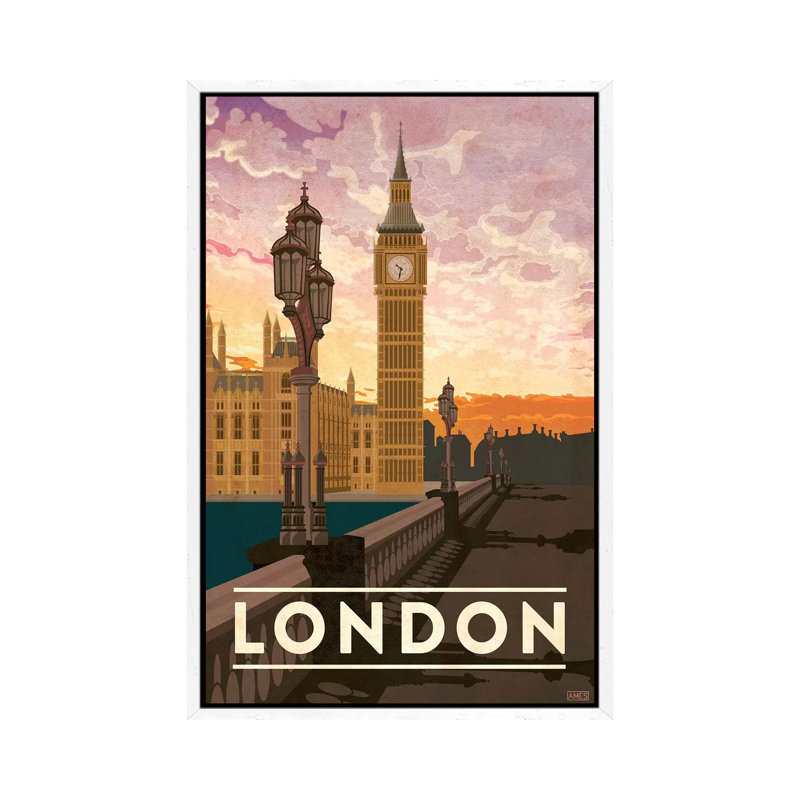 England-London by Missy Ames - Print on Canvas, White Framed, 101.6cm H x 66.04cm W x 3.81cm D