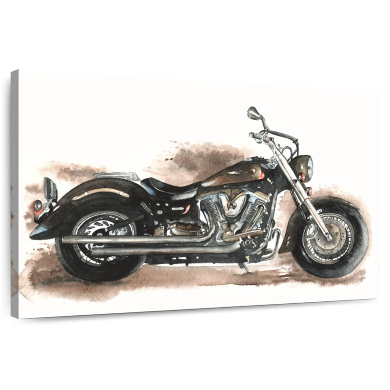 Mehar Custom Chopper Motorcycle, 24" H x 36" W