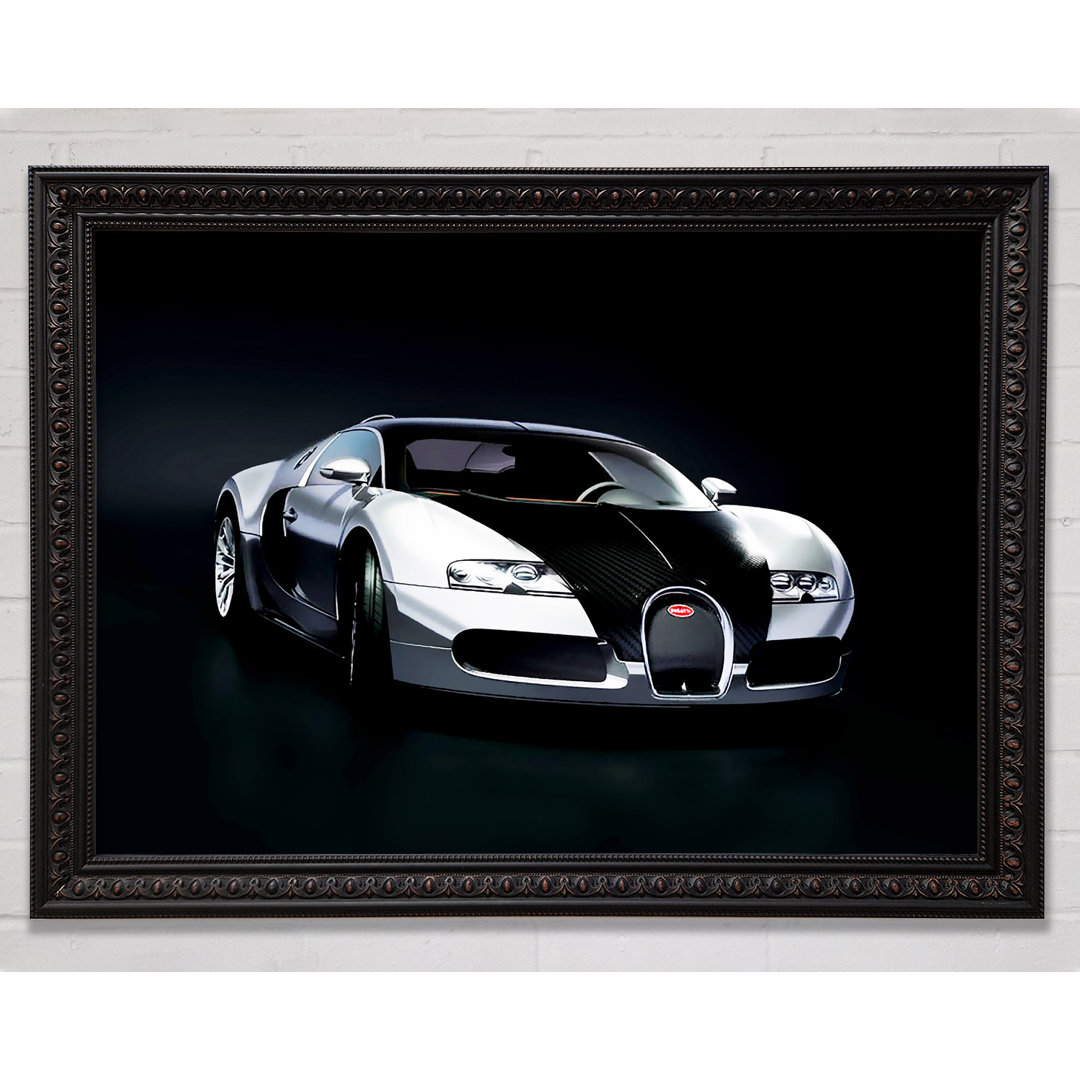 Bugatti Veyron Silber - Einzelner Bilderrahmen Kunstdrucke