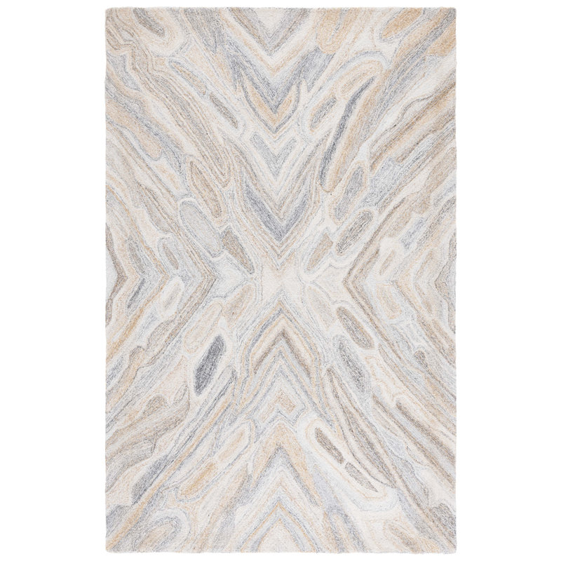 Clen Hand Tufted Pet Yarn Pile Abstract Rug, Rectangle 5' x 8'