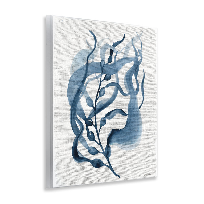 Fluid Blue Herb Leaf Wall Plaque, design by Carol Robinson