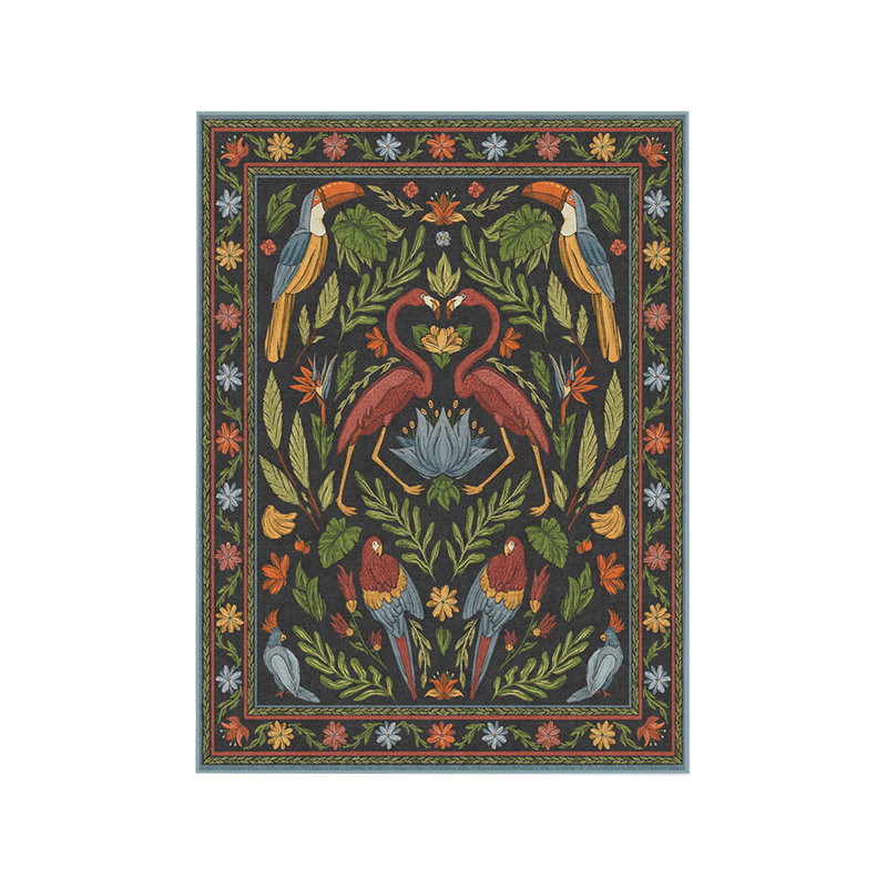 Tapis tissé à motif de perroquet Tropical, Rectangle 3 pi 9,81 po x 6 pi 6,74 po