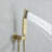 10-Inch Wall Mounted Rain Shower System with Handheld, Brushed Gold-125774891