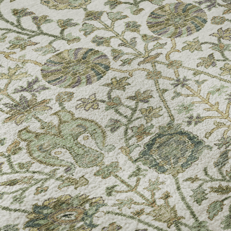 Premium Machine Washable Alexa AMF1087 Floral Rug, Rectangle 9' x 12'