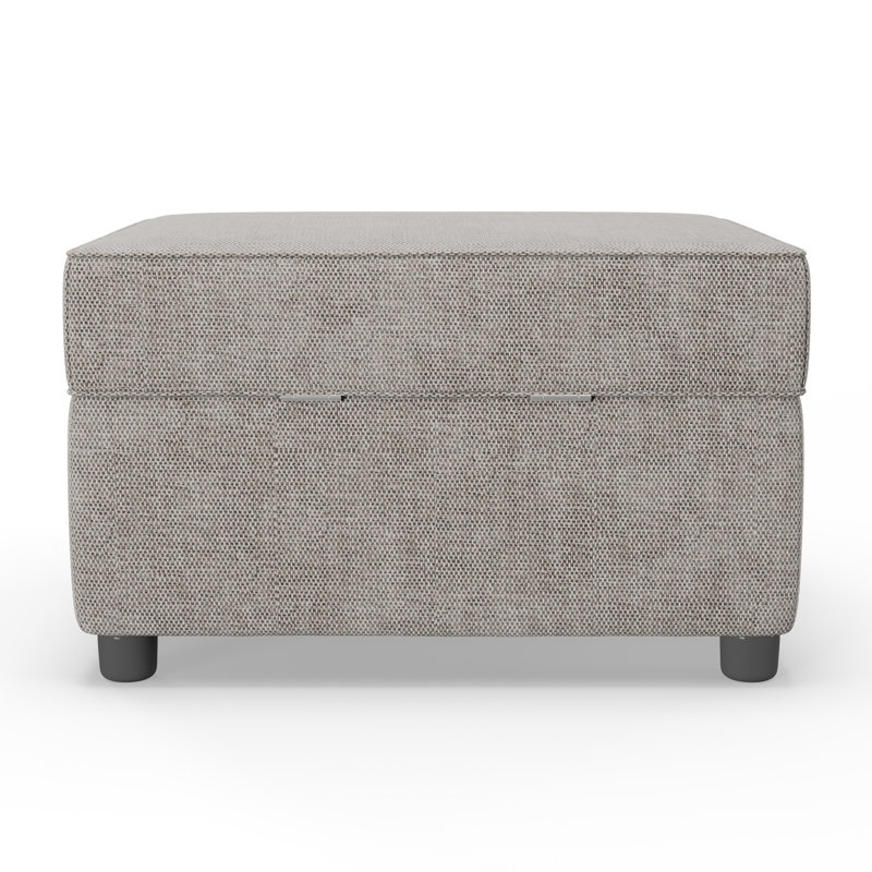 Vivo Rectangle Storage Ottoman, Silver